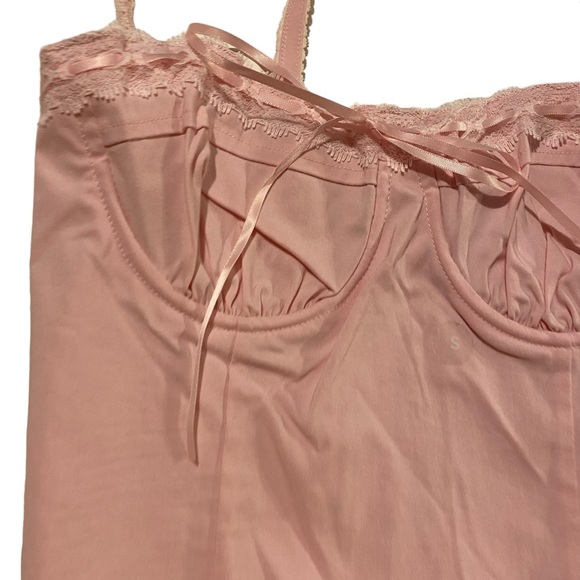 2000’s Y2k Women’s halter small by Pac sun NWT’s pink bustier smocked summer top - Picture 4 of 13